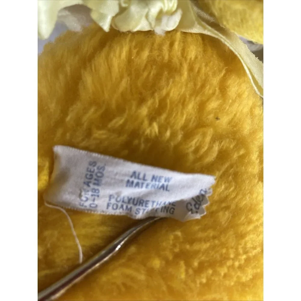 Vintage Eden‎ Duck Rattle inside Stuffed Animal Plush Bow 9